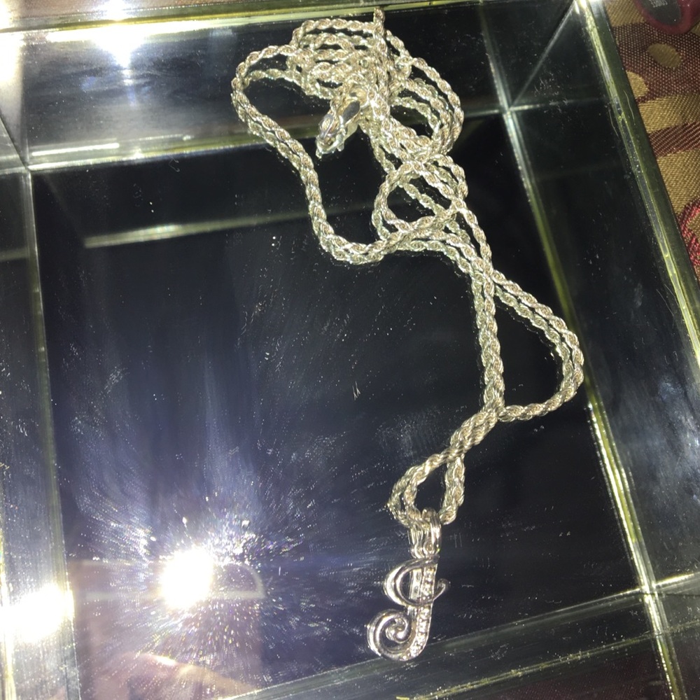 Silver “J” necklace
